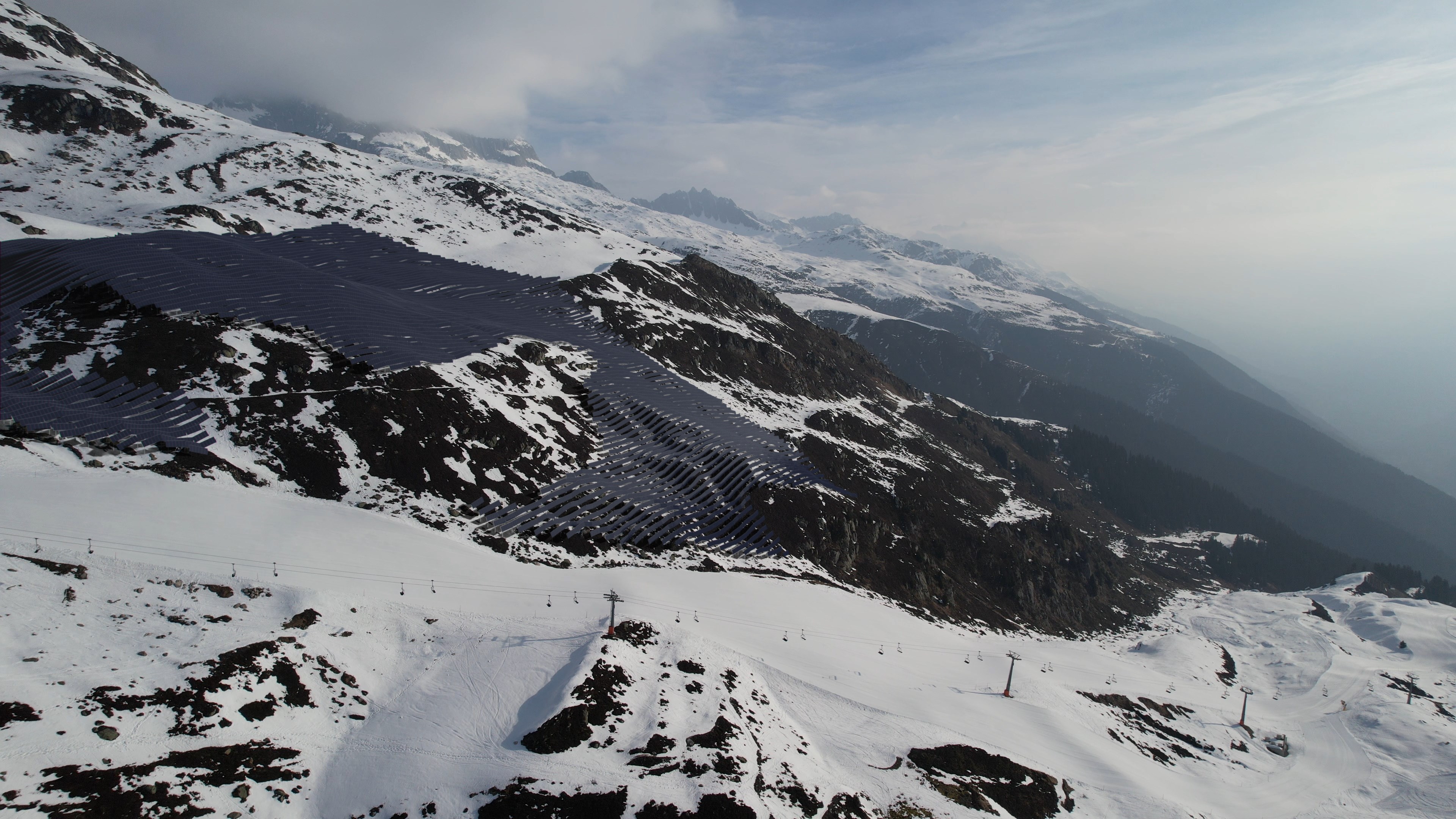 We want to build ground-mounted systems in the mountains, such as the "Ovra Solara Magriel" system in the Disentis ski area.