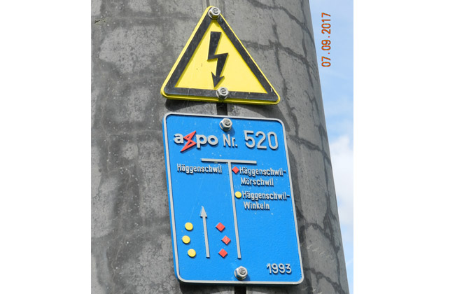 Sign with information about line and masts