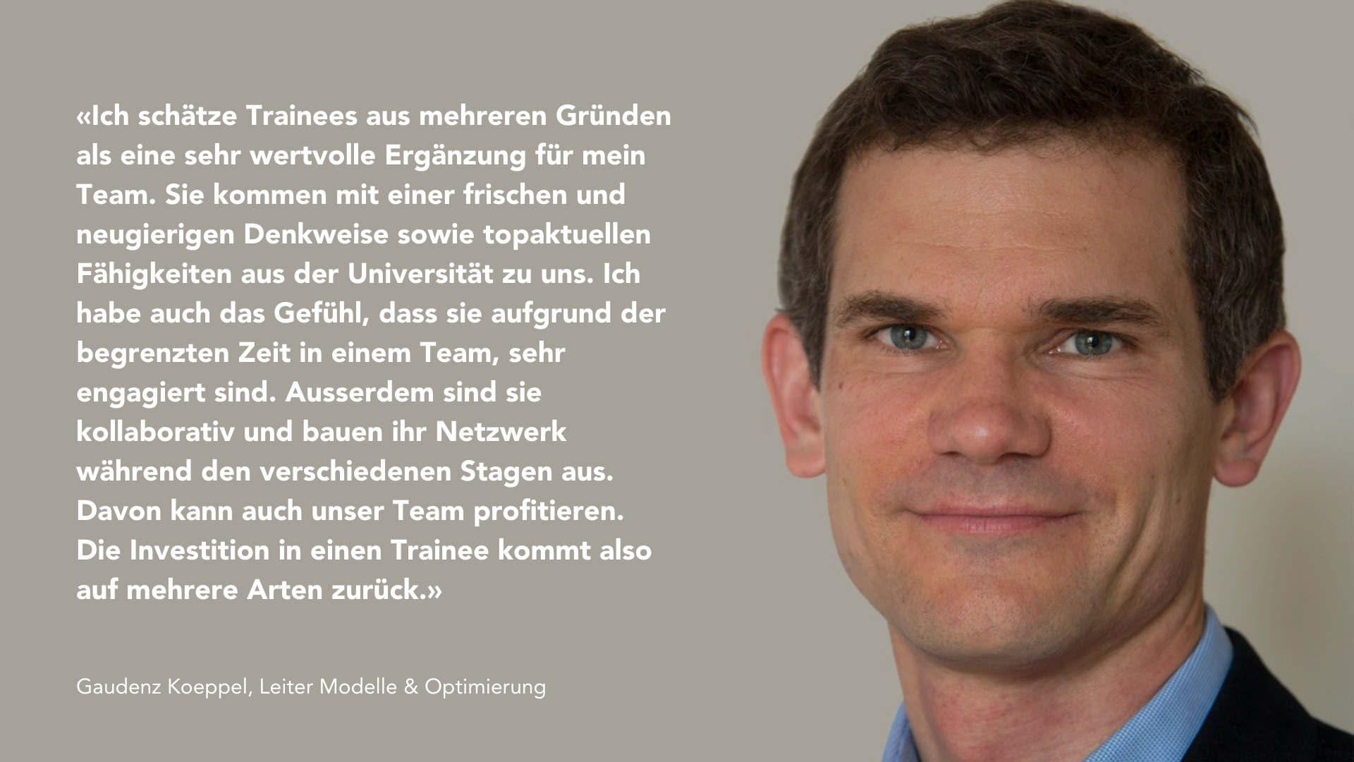 Gaudenz Koeppel, Leiter Modelle & Optimierung